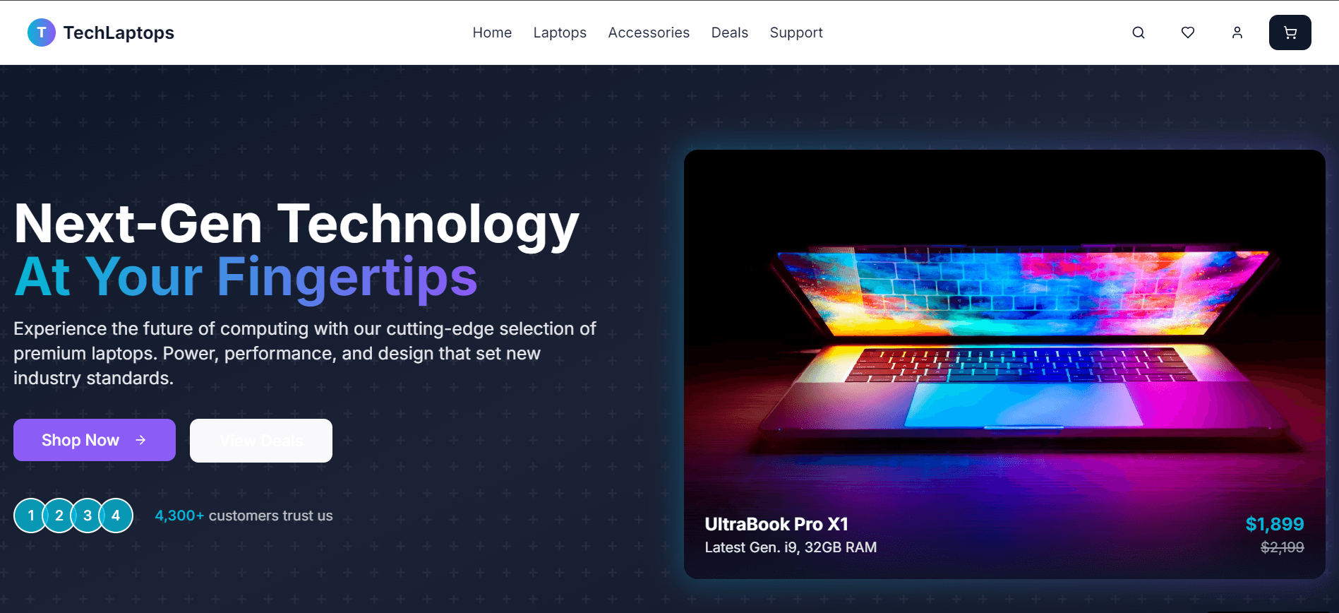 TechLaptops - Next-Gen Laptop Storefront