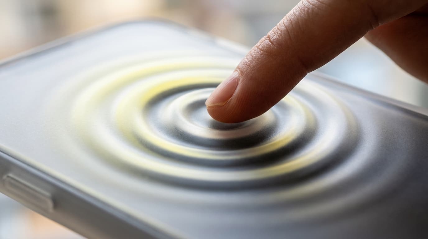 Tactile Screen Surface Radiating Fluid Touch Wave